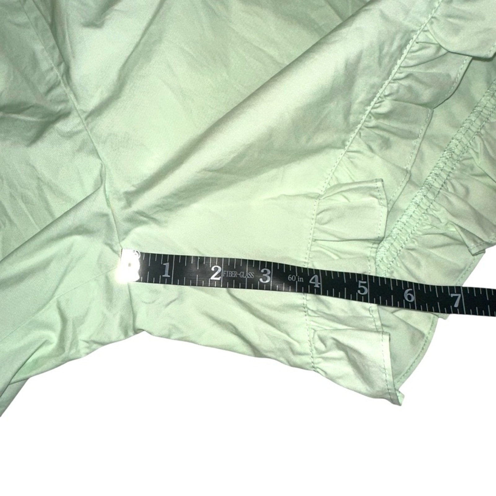 Nwt Allina Liu Cap Bloomers Green Ruffle Hem Shorts Xs — image 8 of 8